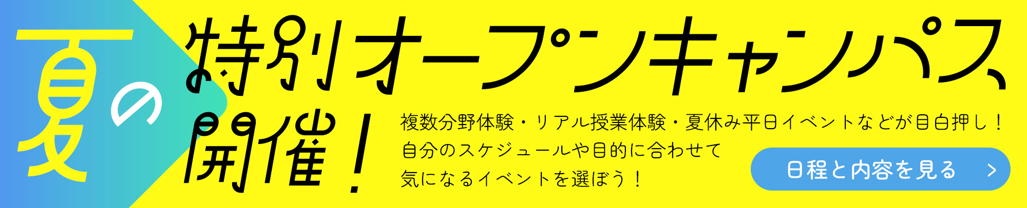 夏の特別オープンキャンパス開催！