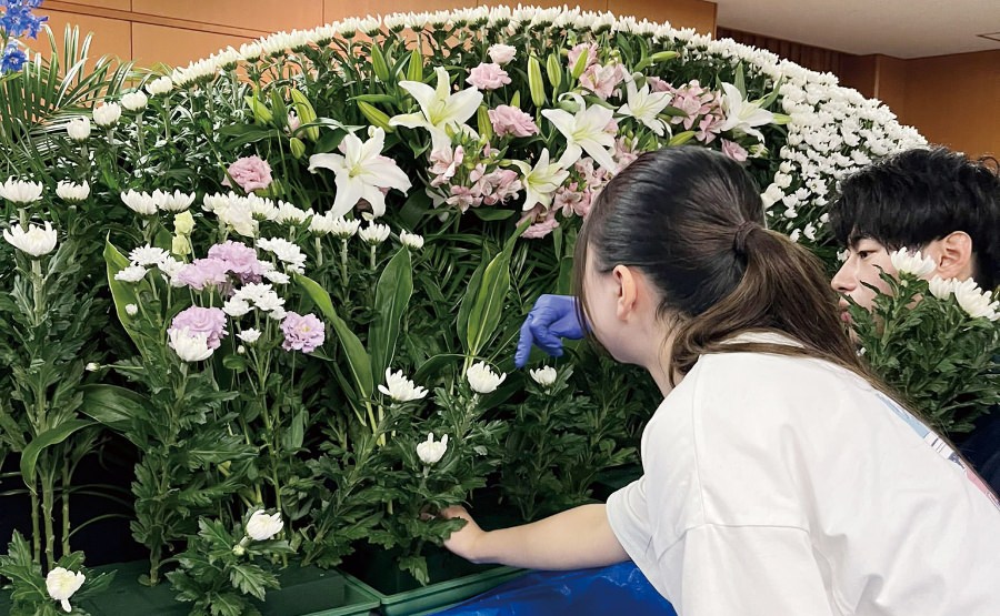 フューネラルフラワー実習